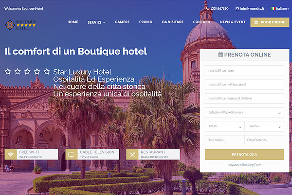 web template per B&B - Hotel - Agriturismo mod.83