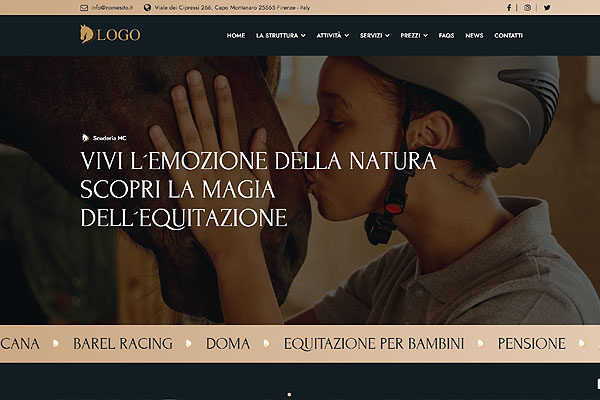 web template per Maneggio, scuola di equitazione e centri ippici mod 147
