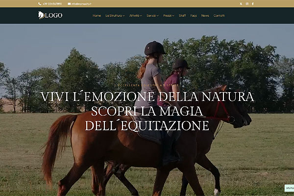 web template per Maneggio, scuola di equitazione e centri ippici mod 151