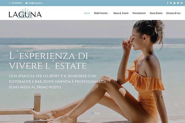 web template per stabilimento balneare